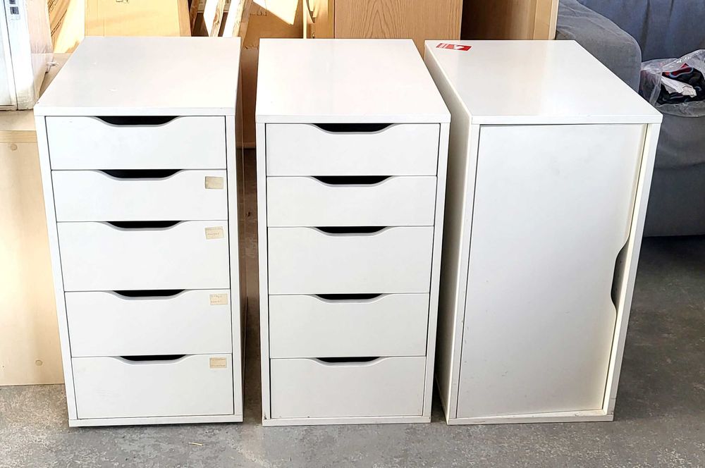 IKEA ALEX | Komoda / Szafka -Biała bejca 36x70 cm