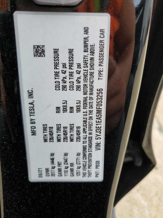 2021 TESLA model 3