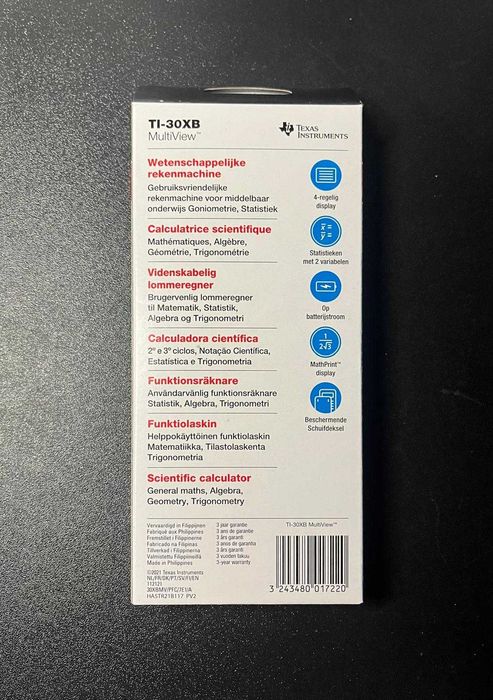 Calculadora Científica Texas Instruments TI-30XB MultiView – Nova