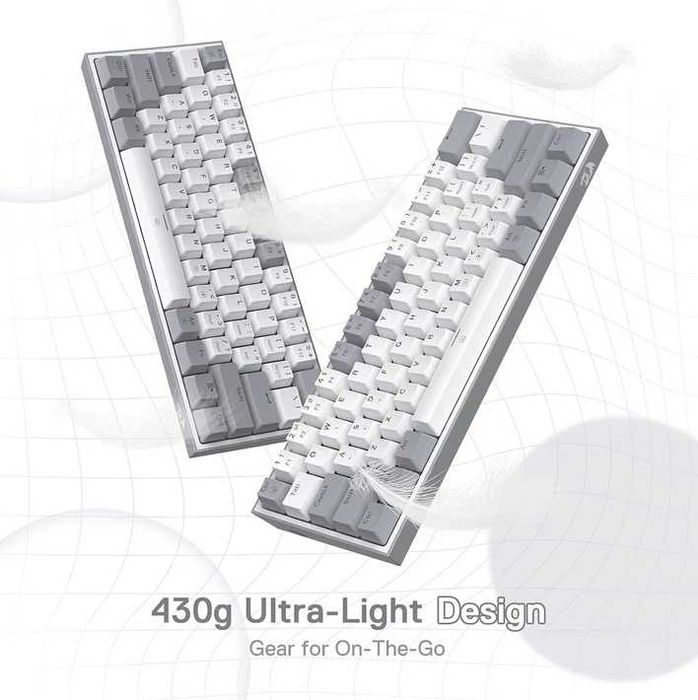 Teclado 60% FIZZ K617 Branco/Cinzento