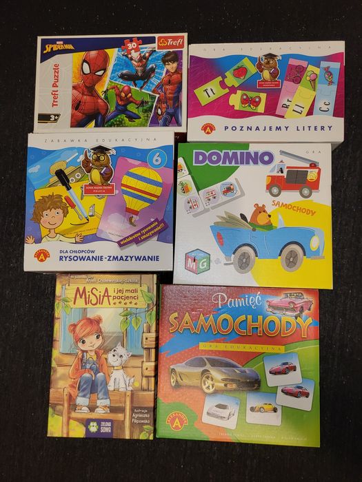 Zestaw Gry edukacyjne 4 i 5 lat oraz puzzle 3 +