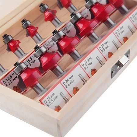 Набір фрез кальовочних, 12 шт. INTERTOOL HT-0077