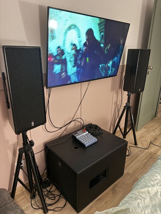 kolumny estradowe HK Audio Elias nagłośnienie Alesis kable Stage Line