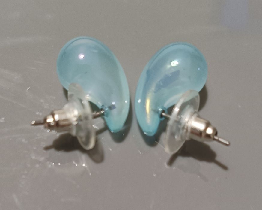 Brincos gota azul água novos