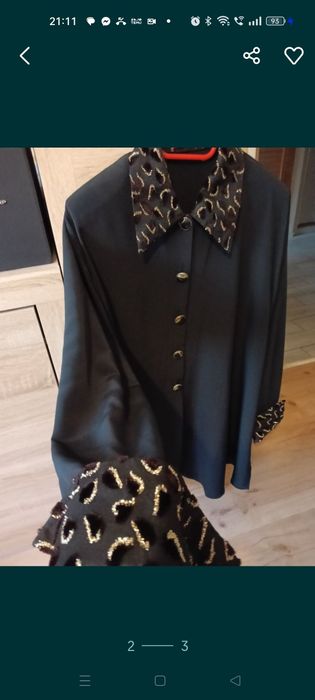 Elegancka bluzka koszulowa 52/54 czarna