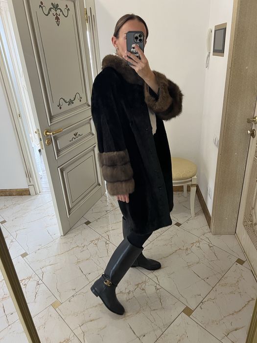 Шубка норка blackglama з соболем, casiani, xs-s