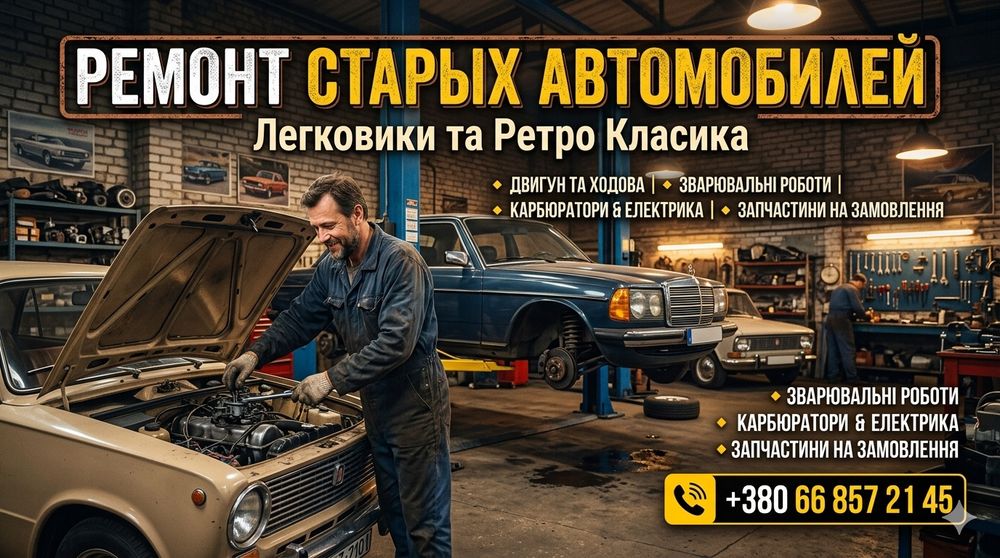 Ремонт старых иномарок и отечественных авто. Без пафоса.