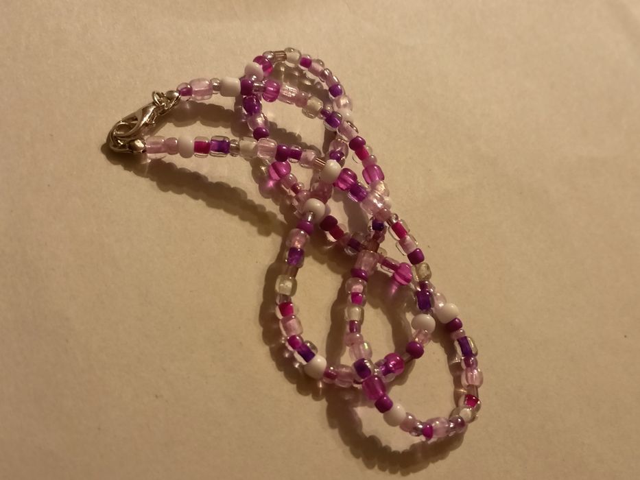 koralikowy różowy naszyjnik aesthetic y2k soft handmade