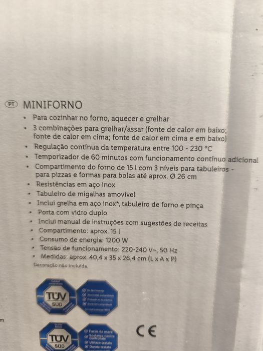 Mini forno elétrico Novo(caixa selada)