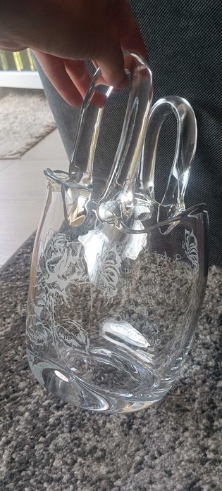 Szklany koszyk 80 urodziny z dedykacją