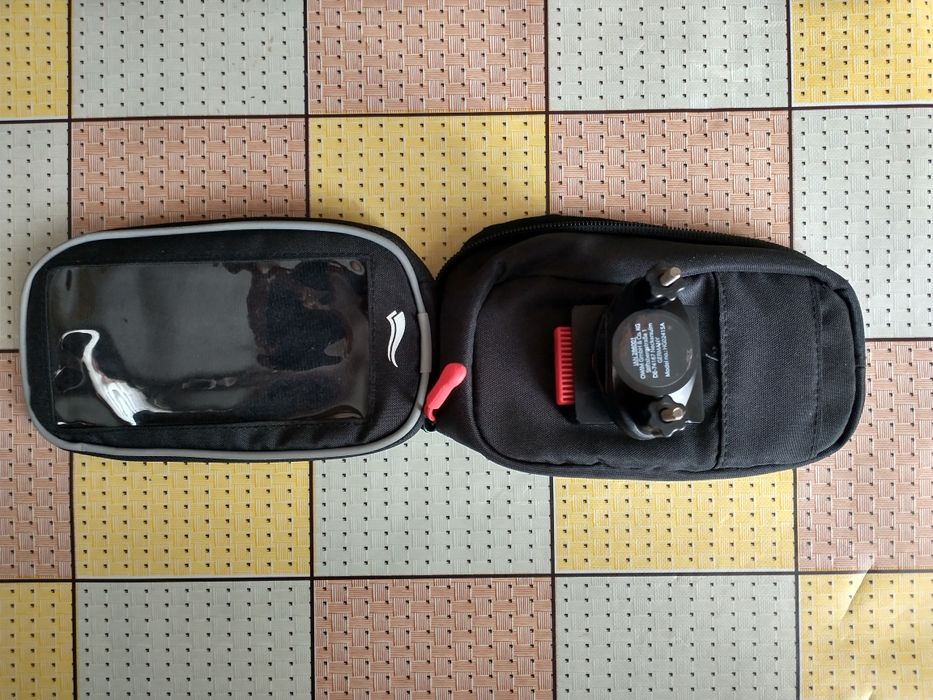 Велосумка на раму для телефону.