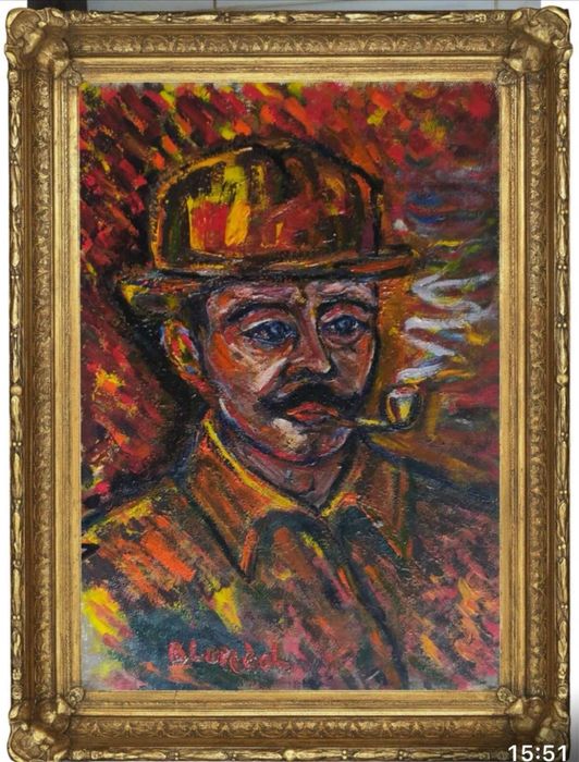 Obraz Ołeksandr Blonder Portret mężczyzny z fajką