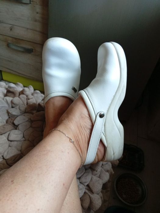 Натур кожа белые сабо 38 р