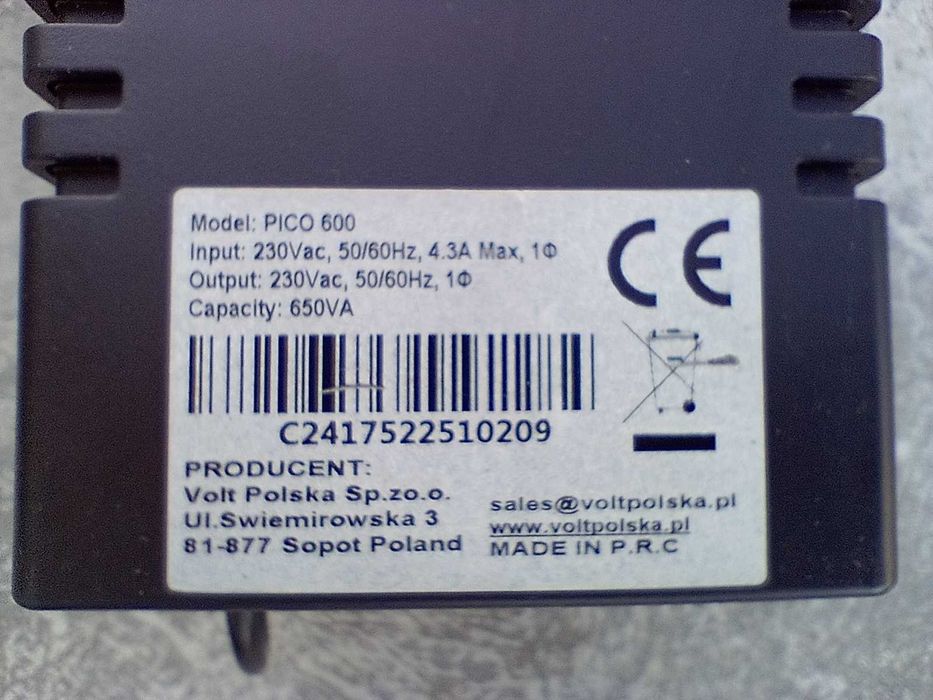 Zasilacz awaryjny UPS VoltPolska - PICO 600