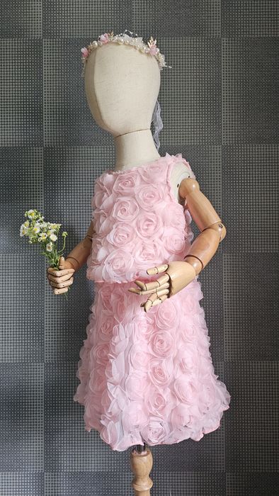 Дитяча святкова пишна рожева сукня костюм троянди 9м 1 рік 2 3 роки