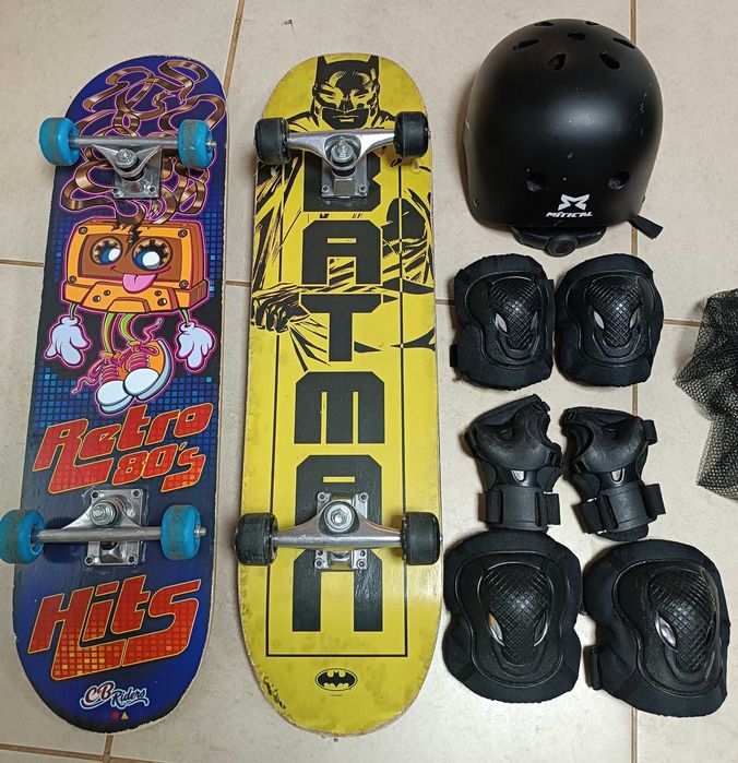Skate Batman com proteções