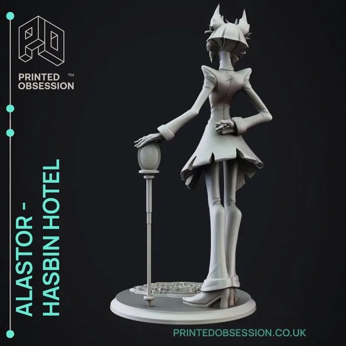 Alastor z Hazbin Hotel – figurka 16 cm, druk 3D z żywicy (12K)