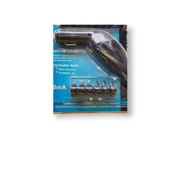 Adaptador CD/MD Auto + Alimentador 800mA – Electro DH Mod. 50.097