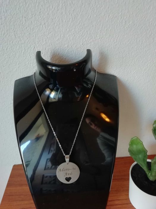 Colar em aço inoxidável "adoro-te avó" Novo
