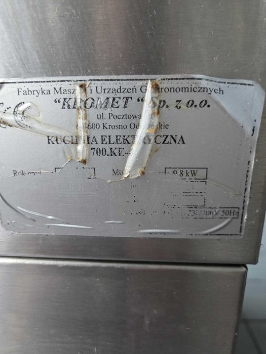 Kuchnia elektryczna 4 płyty okrągłe 4x2,6kW na podstawie szafkowej