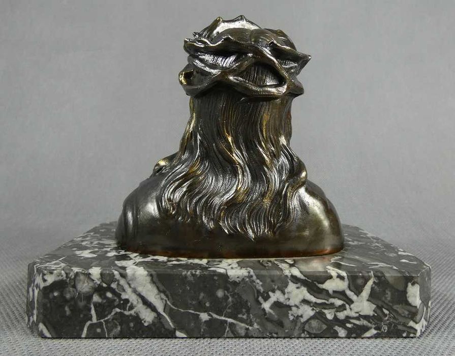 Figura popiersie JEZUS cierniem ukoronowany marmur metal