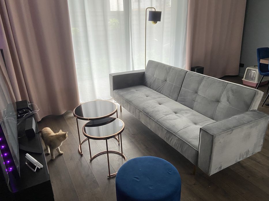 Sofa kanapa trzyosobowa rozkładana Visnes szara