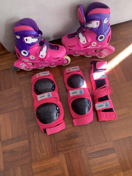 Patins Oxelo Play 3 e Kit de Proteções