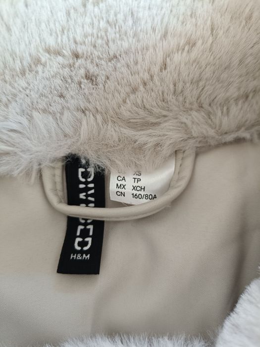 Ramoneska futro h&m xs s 37 nowa kurtka