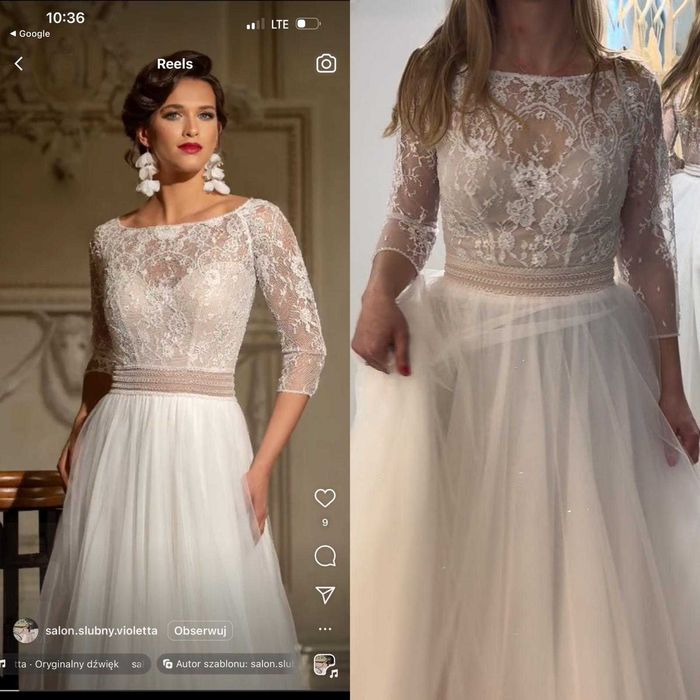 Suknia ślubna z salonu "Violetta", rozmiar 36 / S, STAN IDEALNY !!!