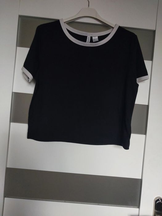 Czarny crop top H&M