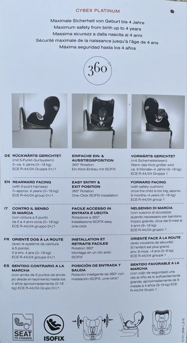 Cadeira Auto Cybex Platinum Sirona