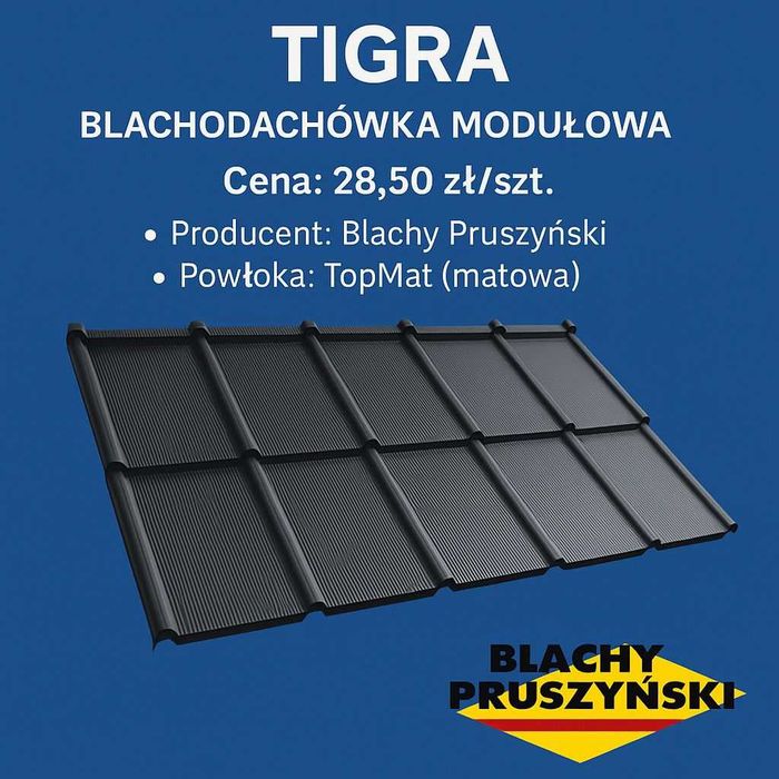 Blachodachówka Tigra BLACHYPRUSZYŃSKI Topmat 35 lat gw / 1 gatunek !
