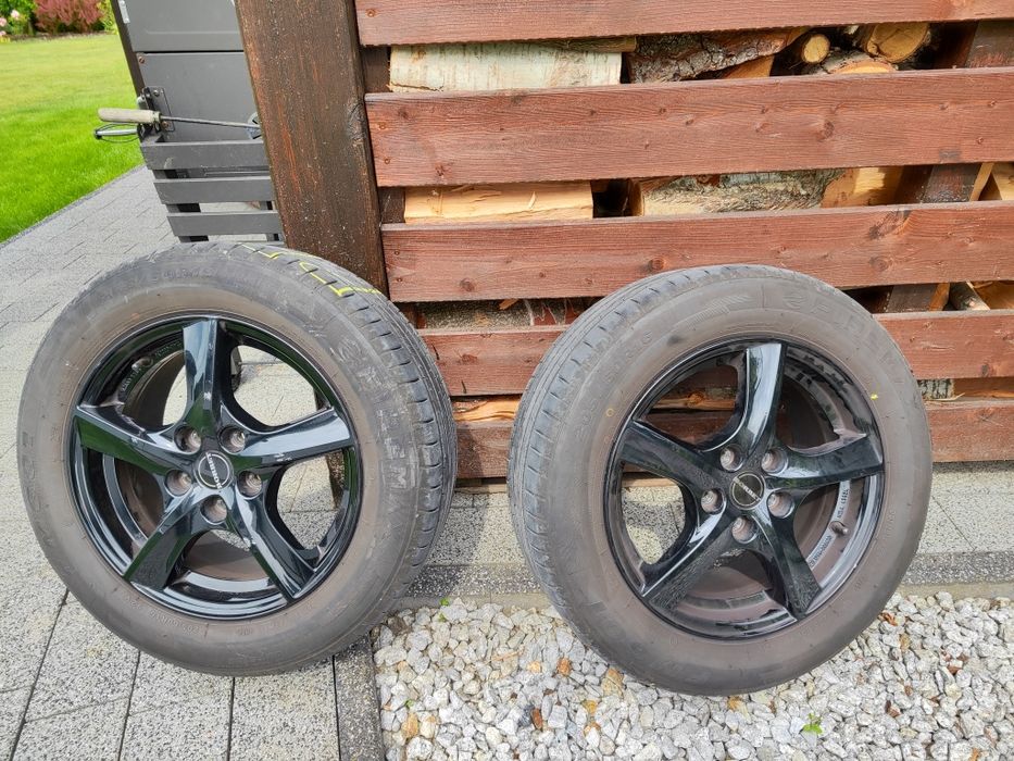 4x Koła 16  5x108 j 6,5, opony 205/60 R16 jeden sezon!