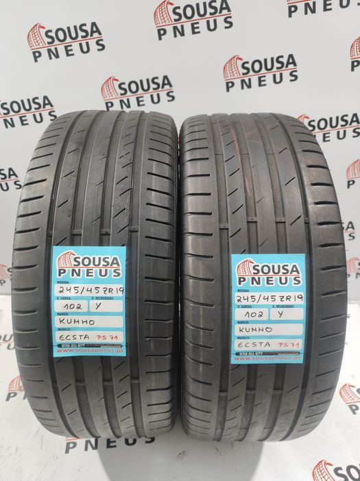 2 pneus semi novos 245-45R19 kumho RFT - Oferta dos Portes