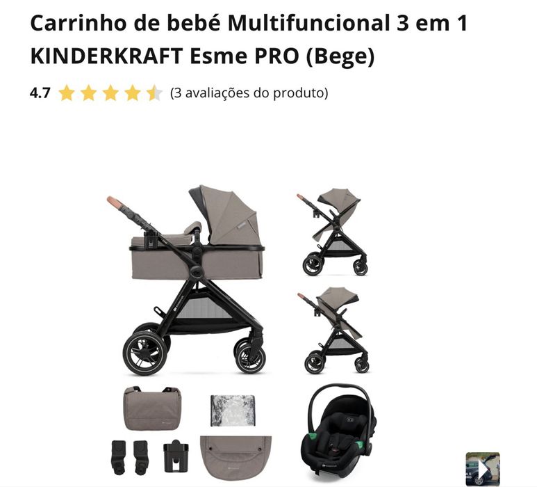 Carrinho bebe em caixa novo
