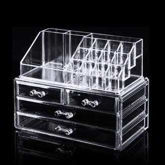organizer plastikowy szufladki na kosmetyki pomadki przezroczysty