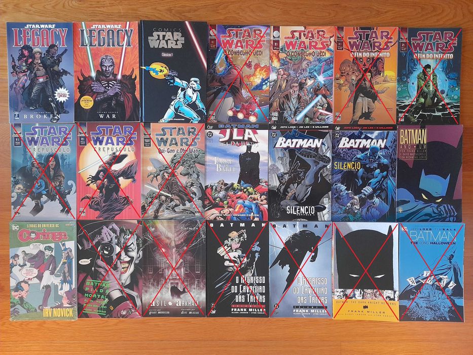 Lote 44 BD Batman, Superman, Star Wars, Marvel, DC, Conan, Aria, etc
