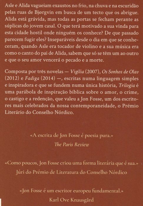 Livro Trilogia: Vigília | Os Sonhos de Olav | Fadiga de Jon Fosse [Ler+] Portes Grátis