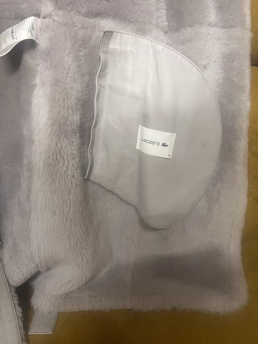 Kożuszek skórzany, szary Lacoste