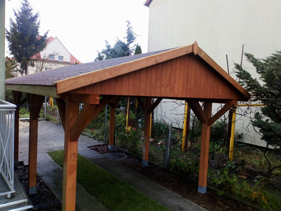 Wiata CARPORT Zadaszenie Drewutnia Altana drewniana ŻARY Lubuskie
