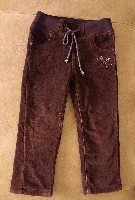 Вельветові штани джинси теплі джемпер на дівчинку  р. 98-104