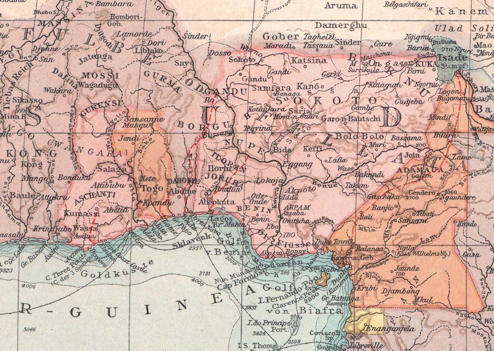 AFRYKA stara kolonialna mapa Afryki 1896 r. oryginał