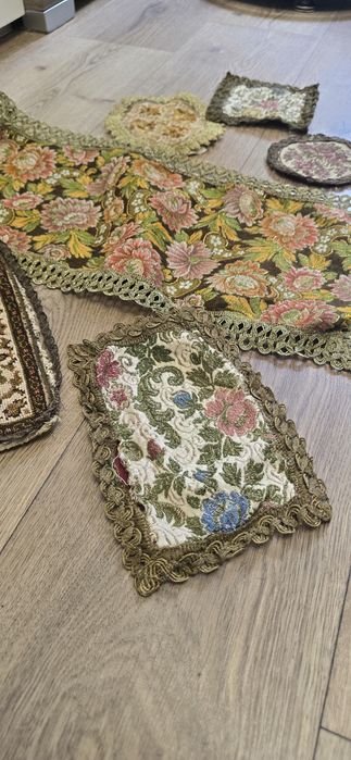 Zestaw serwetek, podkładek i bieżnika Vintage