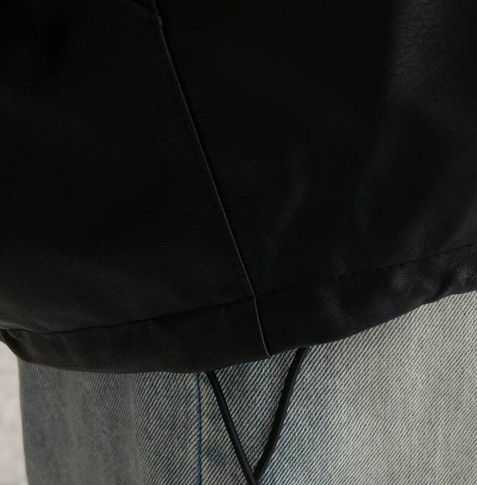 Куртка жіноча екошкіра з каптуром Куртка оверсайз, великий розмір