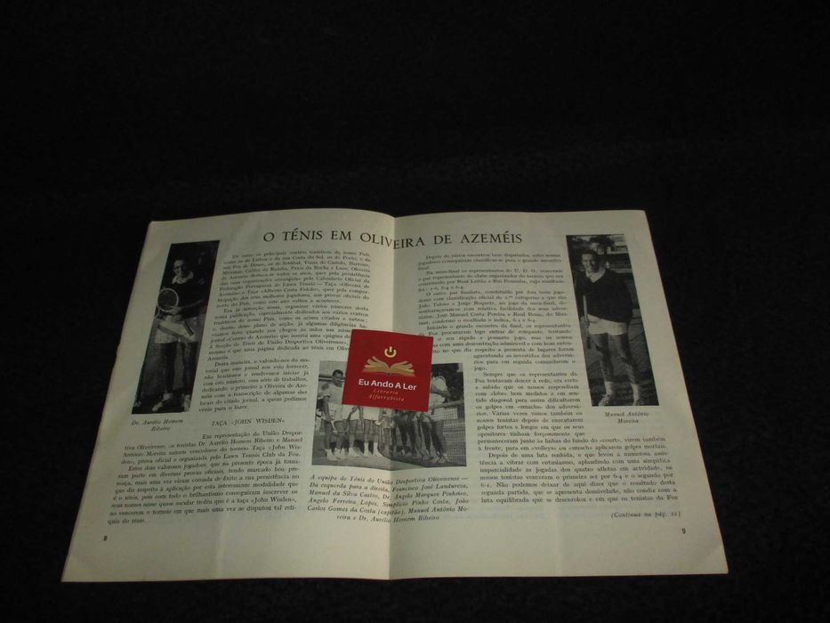 Livro Ao Serviço do Ténis Vasco Galvão 1ª edição 1963