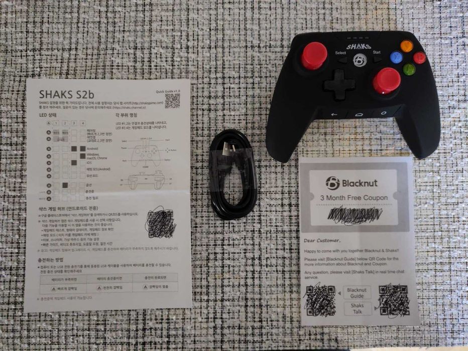 Comando de jogo, gamepad SHAKS S2b Blackstorm.