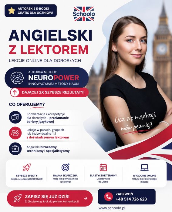 ANGIELSKI z lektorem - konwersacje i korepetycje - lekcje online