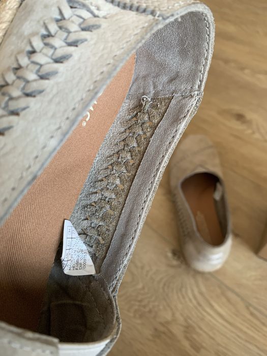 Szare skórzane espadryle rozmiar 36,5 Toms Drizzle Grey Nubuck Classic