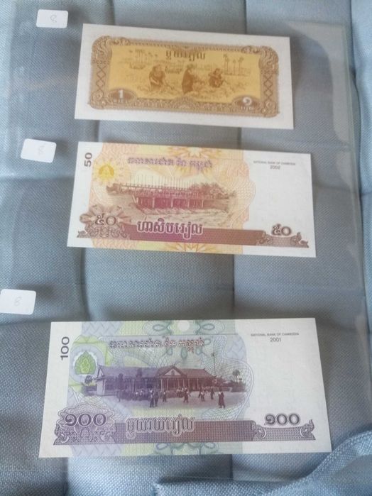 CAMBODGE 11 Notas, 8 notas do Banque Nationale du Cambodge e 3 do National Bank of Cambodia- NOVAS NÃO CIRCULADAS de várias Séries  ver as fotos