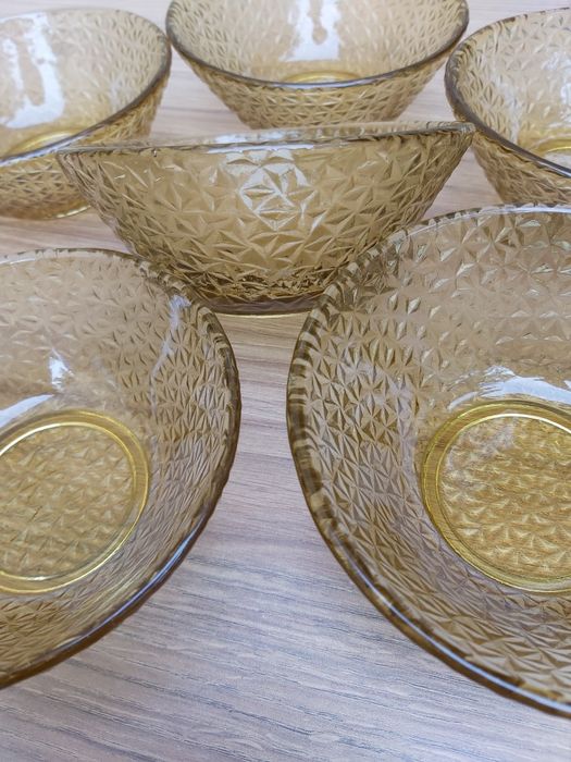 Miseczki szklane grys Prądniczanka okres PRL